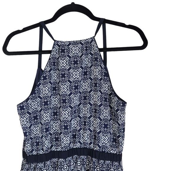 J. Crew Womens Maxi Dress Size 4 Navy Blue White Sun Spaghetti Straps Nautical - Picture 4 of 8